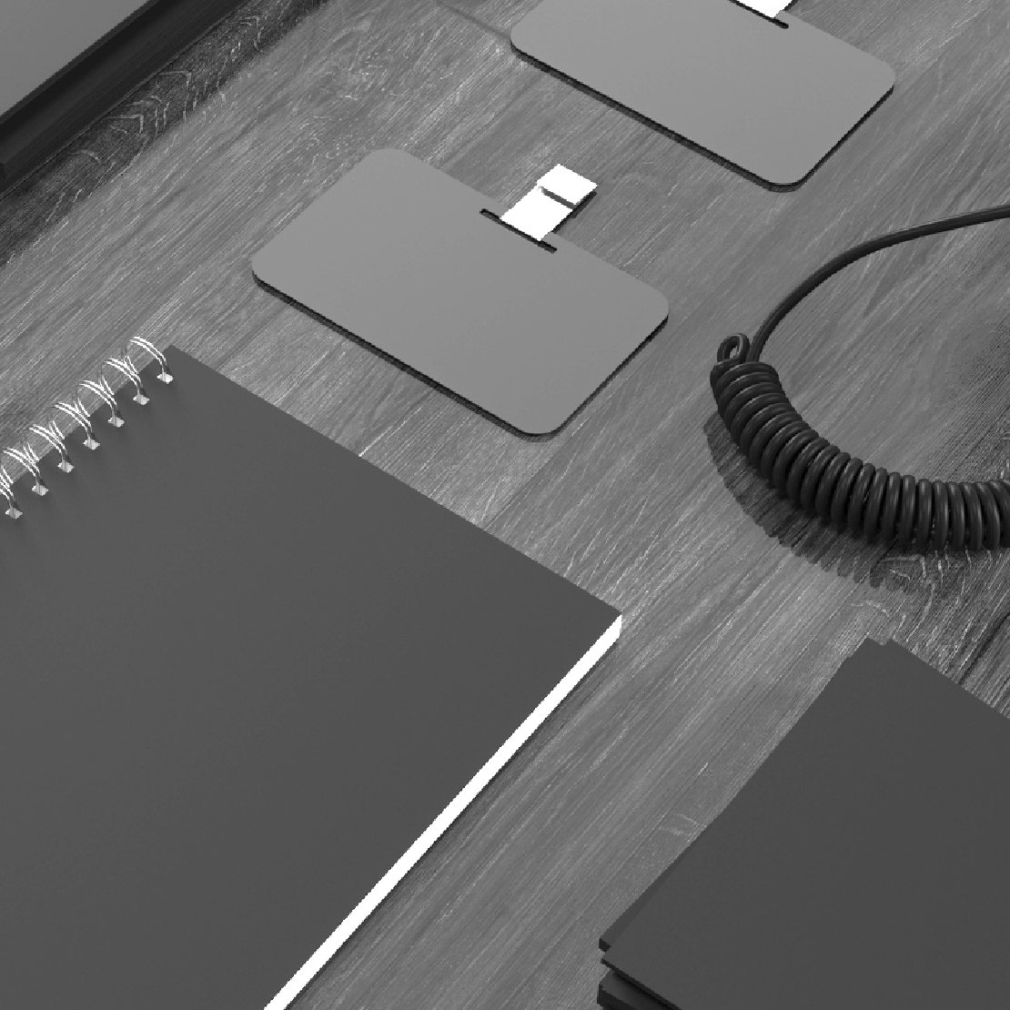 Ein Tisch mit Sujets verschiedener gebrandeter Produkte, die elegant nebeneinander arrangiert sind