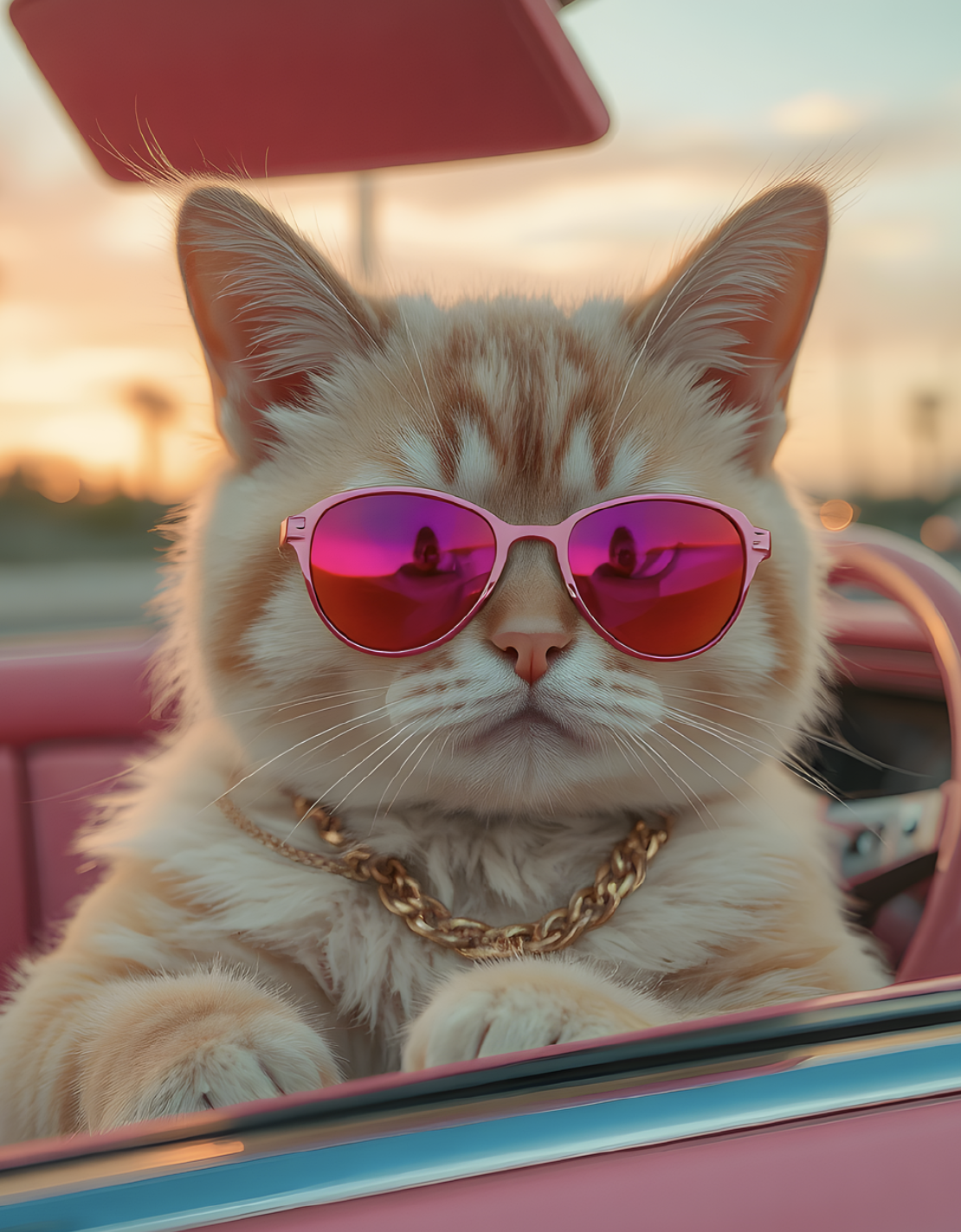 Goldbehangene Katze, die auf einem Steeg flaniert